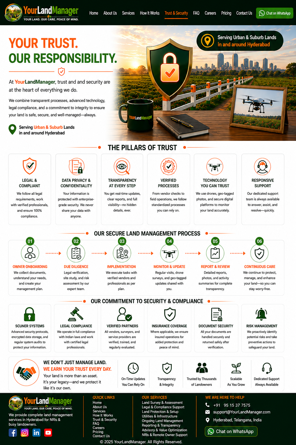 YourLandManager Trust & Security page